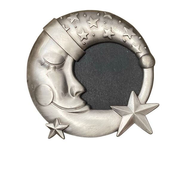 Vintage Whimsigoth 90s stars Happy Moon Celestial Picture Frame Anthropomorphic - Picture 1 of 4